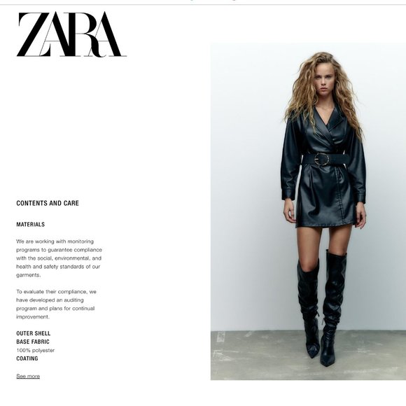 Zara Faux Leather Blazer Dress - Picture 1 of 1